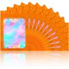 100 Pack Smell Proof Bags- Resealable Mylar Holographic Packaging Pouch Bag with Clear Window for Food Storage Eyelash Jewelry Electronics Storage (Orange, 3.5 x 4.7 Inch) view 1