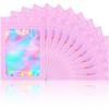 100 Pack Smell Proof Bags- Resealable Mylar Holographic Packaging Pouch Bag with Clear Window for Food Storage Eyelash Jewelry Electronics Storage (Pink, 3.5 x 4.7 Inch) view 1