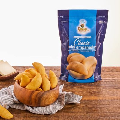 DELE FOOD White Cheese Mini Empanadas, 1 oz (24 Units) Gluten-Free Frozen Appetizer with Cornmeal Dough and Cheese Pre-Cooked and Ready to Heat in Oven or Air Fryer Perfect Snack or Party Food