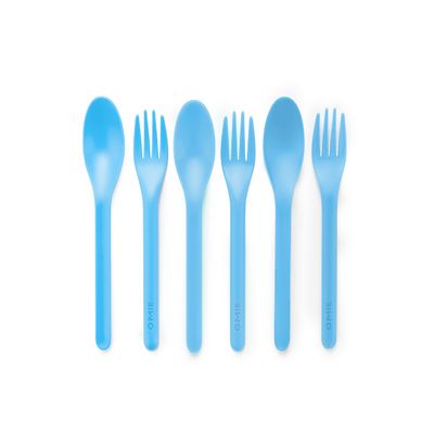Omie OmieBox Utensil Refill Pack for OmiePod - Matches Capri Blue, Sunrise Orange or Mint Green OmieBox Utensil Set with Case - Reusable, Travel, Lunch Boxes - 3 spoons + 3 forks | PODS NOT INCLUDED