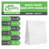 EcoQuality Large White Kraft Paper Bags with Handles 13x7x17 inches, Shopping, Gift Bags, Party, Retail, Merchandise, Lunch Bags, Grocery Bags, Strong, Reusable, Durable, Ecofriendly (150) view 2