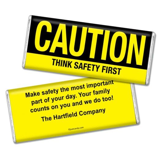 12ct Safety Giveaways Personalized Promotional Candy Chocolate Bars (12 Pack)