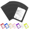 100 Pack Black Resealable Mylar Bags with Frosted Clear Window, Smell Proof Small Packaging Bags, Foil Pouch Zip Bag for Food Candy Self Sealing Storage(2.753.93 inches) view 1