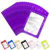 100 Pack Smell Proof Bags, Resealable Packaging Mylar Bags, Heat Seal Bag with Clear Window, Sealed Bag Foil Pouch Smell Proof Zipper Pouch for Food Storage (Purple, 4.13 x 5.91 Inches) view 1