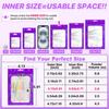 100 Pack Smell Proof Bags, Resealable Packaging Mylar Bags, Heat Seal Bag with Clear Window, Sealed Bag Foil Pouch Smell Proof Zipper Pouch for Food Storage (Purple, 4.13 x 5.91 Inches) view 2