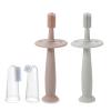 PandaEar Baby Finger Toothbrush Silicone Toothbrush Pink+Blue (3 Set)| Oral Care for Infants Ages 3 Months Plus view 1