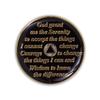 1 Year Sobriety Coin | Glitter Triplate AA Chip Recovery Anniversary Token (Silver) view 3