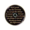 1 Year Sobriety Coin | Glitter Triplate AA Chip Recovery Anniversary Token (Blue) view 3