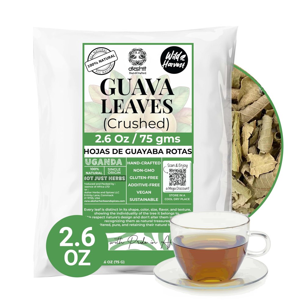 2.6oz Dried Guava Leaves, Hoja de Guayaba Secas, 100% Natural Leaves, Dried Guava Leaf, Loose Leaf Tea, Non-GMO, No Additives, Caffeine-free. by Akshit