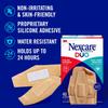 Nexcare Duo Bandages, Painless Removal, Strong Adhesive Bandages Stay on for 24 Hours, Flexible Fabric Construction - 100 Pack Assorted Sizes view 3