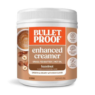 Bulletproof Hazelnut Creamer, 14.8 Ounces, Keto Coffee Creamer with MCT Oil and Grass-Fed Butter