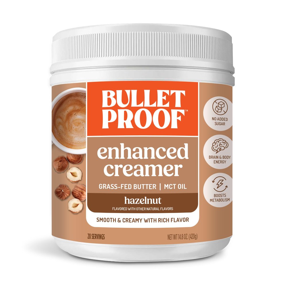Bulletproof Hazelnut Creamer, 14.8 Ounces, Keto Coffee Creamer with MCT Oil and Grass-Fed Butter