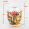 Golden Apple, 8oz-30sets Clear Plastic Cups for Ice Cream, Dessert Cups, Snack Bowl with Dome lids no Hole view 2