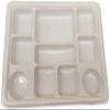 10 Compartment White Disposable Plastic Plates - 200pcs view 1