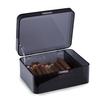Bey-Berk Drake Smoke Acrylic 60-Cigar Humidor Box with Magnetic Closure, Modern Display Case, Gray