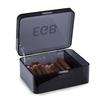 Bey-Berk Personalized Drake Smoke Acrylic 60-Cigar Humidor Box with Magnetic Closure, Modern Display Case, Gray view 1
