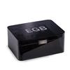 Bey-Berk Personalized Drake Smoke Acrylic 60-Cigar Humidor Box with Magnetic Closure, Modern Display Case, Gray view 2