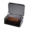 Bey-Berk Personalized Drake Smoke Acrylic 60-Cigar Humidor Box with Magnetic Closure, Modern Display Case, Gray view 3