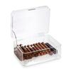 Bey-Berk Drake Clear Acrylic 60-Cigar Humidor Box with Magnetic Closure, Modern Display Case