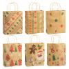 Ogrmar 24 PCS Christmas Gift Bags Kraft Holiday Wrapping Paper Bags with Christmas Prints for Holiday Party Favors Xmas Gift Box Packaging view 1