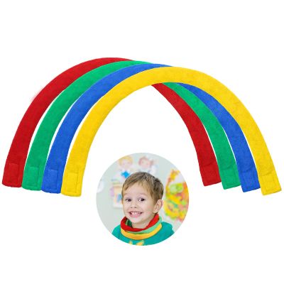 4 Pieces Chew Necklaces for Sensory Kids, Teething Chewy Cloth Necklaces Fabric Soft and Absorbent Alternative to Chewing Clothing for Boys Girls, Reusable, Washable