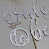 BMINJIE Silver Glitter Bride to Be Cake Topper for Bridal Shower Wedding Shower Engagement Bachelorette Hen Party Decorations view 2