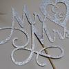 BMINJIE Silver Glitter Mr and Mrs Cake Topper - Wedding, Engagement, Wedding Anniversary Cake Toppers Decorations view 2