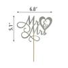 BMINJIE Silver Glitter Mr and Mrs Cake Topper - Wedding, Engagement, Wedding Anniversary Cake Toppers Decorations view 3