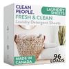 The Clean People Laundry Detergent Sheets - Laundry Soap - Ultra Concentrated, Recyclable Packaging, Stain Fighting - Fresh Scent, 96 Pack view 1