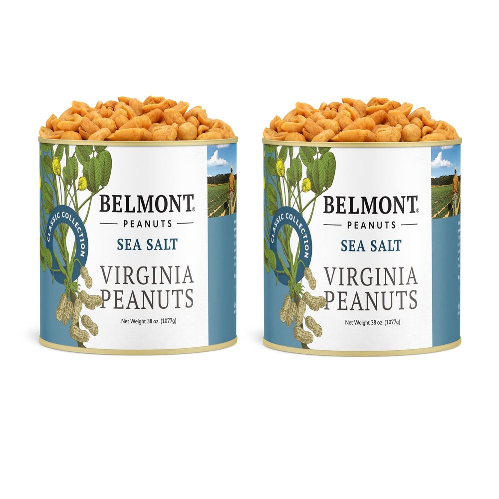 Belmont Peanuts Sea Salt Virginia Peanuts, 38 oz, Classic Collection, Pack of 2