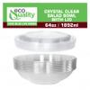 64oz Salad Bowls To-Go with Lids - Crystal Clear Plastic Disposable Wide Salad Containers | Airtight, Lunch, Salads, Parfait, Fruits, Leak Proof, Airtight, Fresh, Meal Prep | Rose Bowl Container (50) view 4
