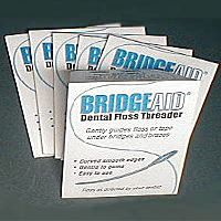BridgeAid Dental Floss Threaders - Buy 5 Packs of 50/Pack, Get 1 Pack Free (300 Threaders Total)