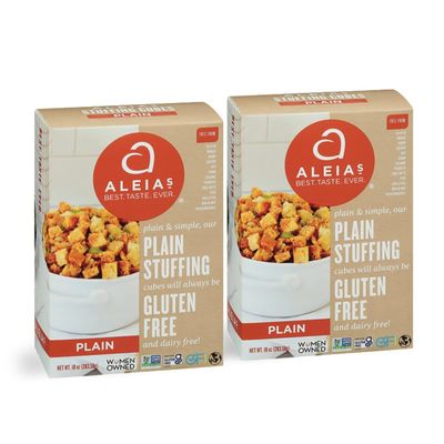 Aleias Gluten Free Plain Stuffing Mix 10 oz (2 Pack) Classic Gluten Free Stuffing Free from Gluten, Corn, Soy, Dairy Low Sodium, Non-GMO