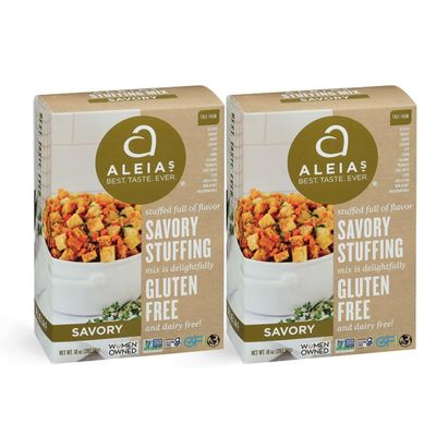 Aleias Gluten Free Savory Stuffing Mix  10 oz (2 Pack)  Classic Side Dish for Special Diets  Corn Free, Soy Free, Dairy Free, Low Sodium, Non-GMO