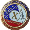 10 Year AA Medallion Reflex Red White Blue Patriotic Gold Plated Color Chip Stars view 1