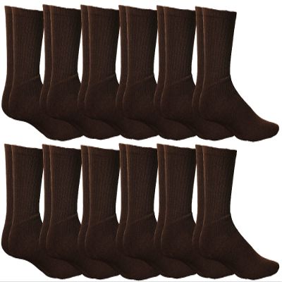12 Pairs of Yacht & Smith Men's Value Pack of Ring Spun Cotton Crew Diabetic, Nephropathy Socks