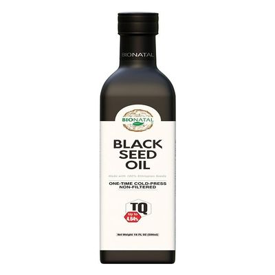 BioNatal Ethiopian Black Seed Oil  Cold Pressed Nigella Sativa Producing Black Cumin Seed Oil, Unrefined & Non-Filtered, High TQ Up to 4.64%  Supports Immune System, Digestion & Joints 16oz Glass