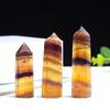 Natural Stones Point Wand Stone Hexagonal Prisms Obelisk Wand Treatment Stone Energy Ore Mineral Crafts Home Decor Gift-Chicken Oil Yellow_50-60mm view 4