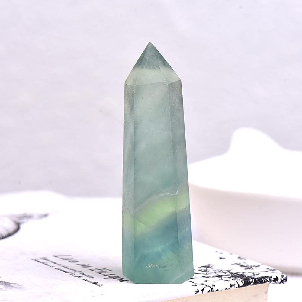 1PC Natural Crystal Column Quartz Rock Mineral Specimen Crystal Point Quartz Rainbow Wand Home DecorEnergy Stone-Light Green_60-70mm