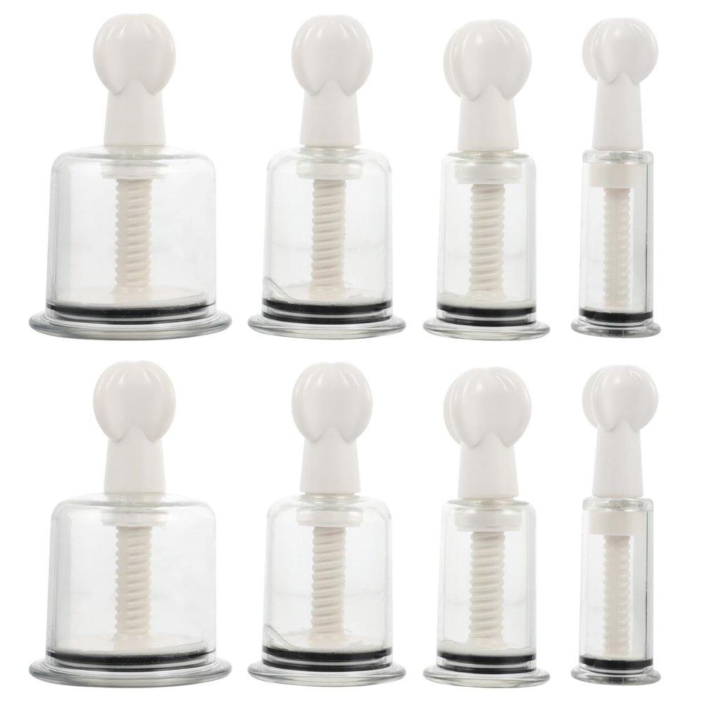 8pcs Cupping Device Vacuum Body Massage Cup Back Massage Cups Body Tool Back Cupping Pump Cups Face Tools Device to Rotate Canned