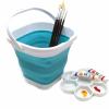 Collapsible Bucket Mini Plastic Water Bucket Portable Mop Bucket Foldable Square Fishing Bucket 2.6L/0.68 Gallon Household Cleaning Bucket for Home Kitchen Travel Fishing Space Saving 1Pcs, Blue view 2
