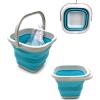 Collapsible Bucket Mini Plastic Water Bucket Portable Mop Bucket Foldable Square Fishing Bucket 2.6L/0.68 Gallon Household Cleaning Bucket for Home Kitchen Travel Fishing Space Saving 1Pcs, Blue view 3