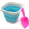 Collapsible Bucket Mini Plastic Water Bucket Portable Mop Bucket Foldable Square Fishing Bucket 2.6L/0.68 Gallon Household Cleaning Bucket for Home Kitchen Travel Fishing Space Saving 1Pcs, Blue view 4
