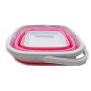 10L(2.6 gallon)Collapsible Dish Tub -Portable Dish Washing Tub -Foldable Hand Basket Space Saving Kitchen Storage Tray -for Dishware Cleaning Basin Wash Basin Outdoor Fishing Bucket 1Pcs No-Leak,Pink view 2