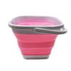 10L(2.6 gallon)Collapsible Dish Tub -Portable Dish Washing Tub -Foldable Hand Basket Space Saving Kitchen Storage Tray -for Dishware Cleaning Basin Wash Basin Outdoor Fishing Bucket 1Pcs No-Leak,Pink view 3