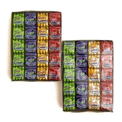 Assorted Fruit Flavors Chewing Gum, 4 pc, 20 count / 2 Pack 160pc Cherry Apple Grape Banana