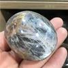 1pc puquancrystal Natural Crystal Gemstone Black Moonstone Quartz Palm Stone for Garden Decoration view 3