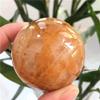 1pc puquancrystal Natural Golden Healer Quartz Spheres Yellow Hematoid Stone 60-70mm for Home Decoration view 1