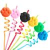 24 Paw Print Drinking Straws with 2 PCS Patrol Straws Cleaning Brush for Pet Dog Puppy Pals Cat Birthday Party Supplies Decorations Favors view 1