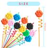 24 Paw Print Drinking Straws with 2 PCS Patrol Straws Cleaning Brush for Pet Dog Puppy Pals Cat Birthday Party Supplies Decorations Favors view 3